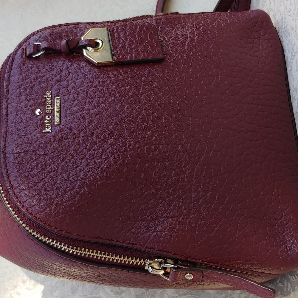Kate Spade New York Mini Caden Carter Leather Women's Backpack Bag in Burgundy - Picture 6 of 16